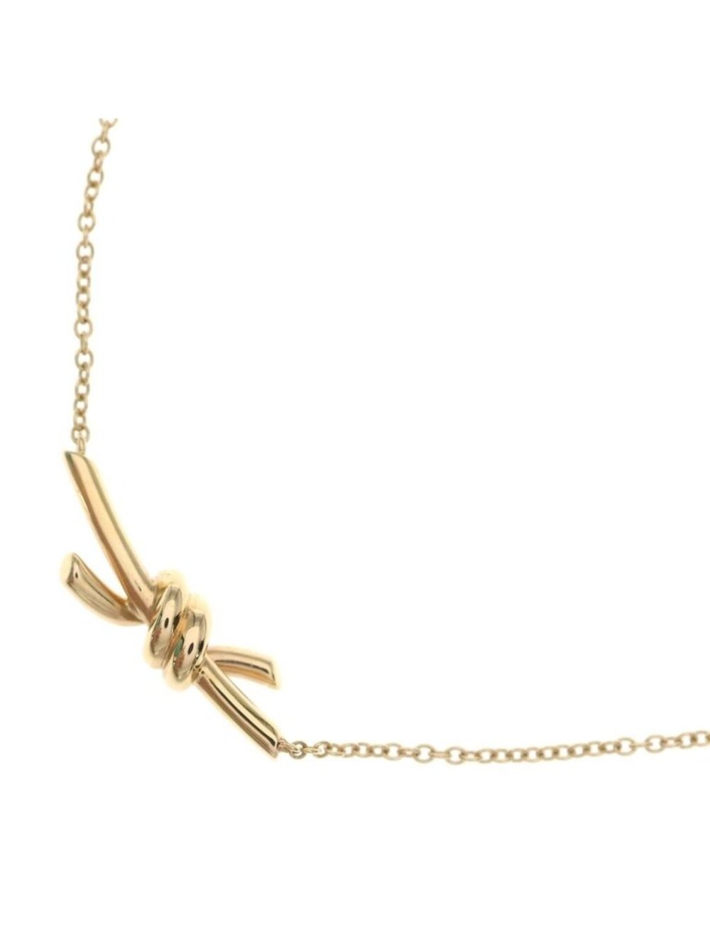Tiffany & Co Knot Small Pendant Chain Pink Gold Necklace